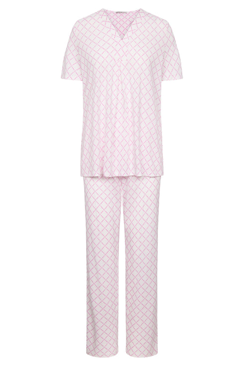 Féraud Damen-Pyjama – Logo, V-Ausschnitt, Halbarm