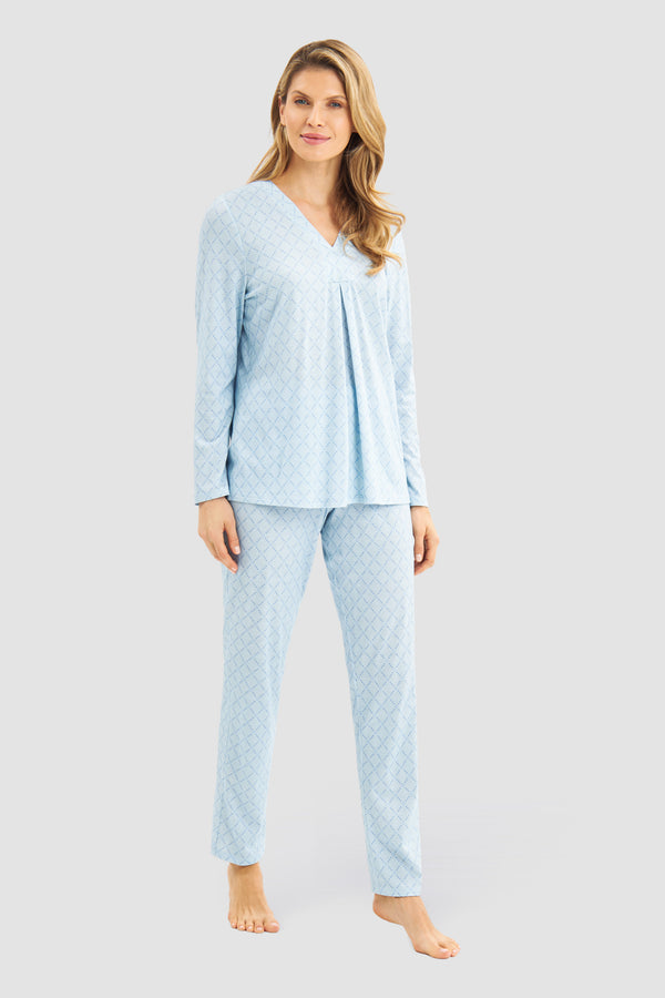 Féraud Damen-Pyjama – Logo, V-Ausschnitt