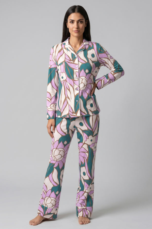 Féraud Damen Langarm-Pyjama Artprint