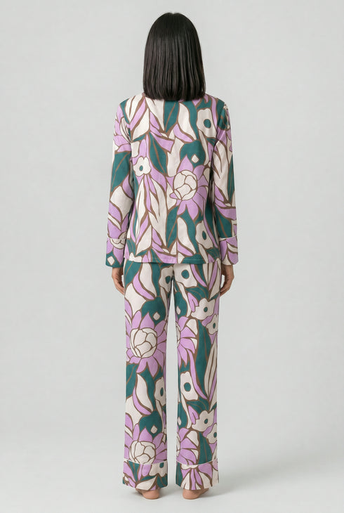 Féraud Damen Langarm-Pyjama Artprint