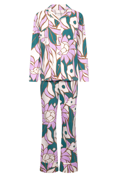 Féraud Damen Langarm-Pyjama Artprint