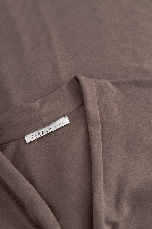 Féraud Damen Modal-Kaschmir-Pyjama mit V-Ausschnitt Chocolate