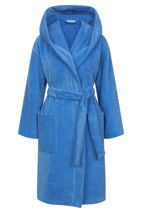 Féraud Damen Spa-Morgenmantel mit Kapuze Azure