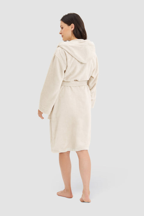 Féraud Damen Spa-Morgenmantel mit Kapuze cream