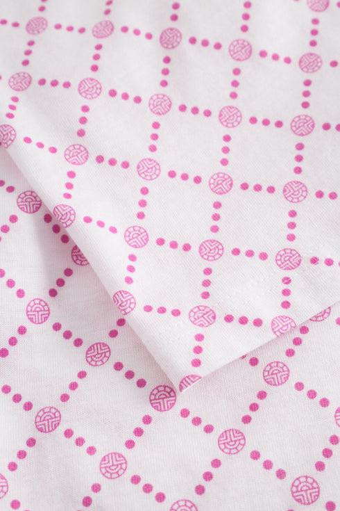 Féraud – Nachthemd mit V-Ausschnitt „Logo-Raute“, langarm Rosa