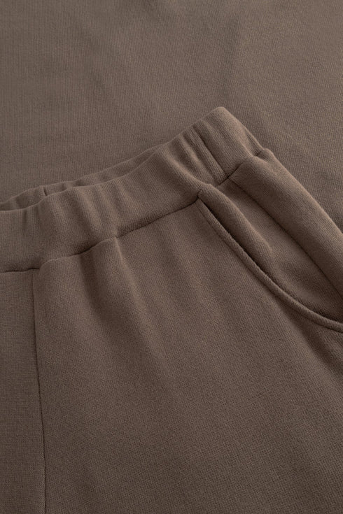 Féraud Damen Strick-Pyjama mit Taschen Chocolate