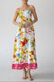 Maxi dress white with tropical pattern LABEL OF LOVE