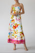 Maxi dress white with tropical pattern LABEL OF LOVE
