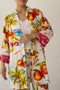 White beach shirt with tropical pattern LABEL OF LOVE