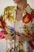 White beach shirt with tropical pattern LABEL OF LOVE