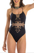 Einteiliger Badeanzug Buffalo Schwarz PIN-UP STARS