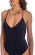 Einteiliger Badeanzug mit Strass Blau PIN-UP STARS