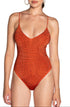Einteiliger Badeanzug mit Strass Orange PIN-UP STARS