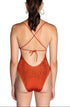 Einteiliger Badeanzug mit Strass Orange PIN-UP STARS