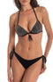 Push-Up Triangel-Bikini mit Swarovski-Kristallen und Tribal-Muster in Schwarz