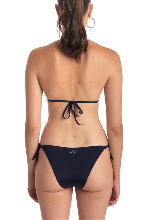 Push-Up Triangel-Bikini mit Swarovski-Kristallen und Tribal-Muster in Blau
