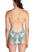 Einteiliger Badeanzug Anelle Safari Azurblau PIN-UP STARS