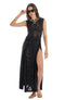 Langes Kleid im Tribal-Stil Schwarz PIN-UP STARS
