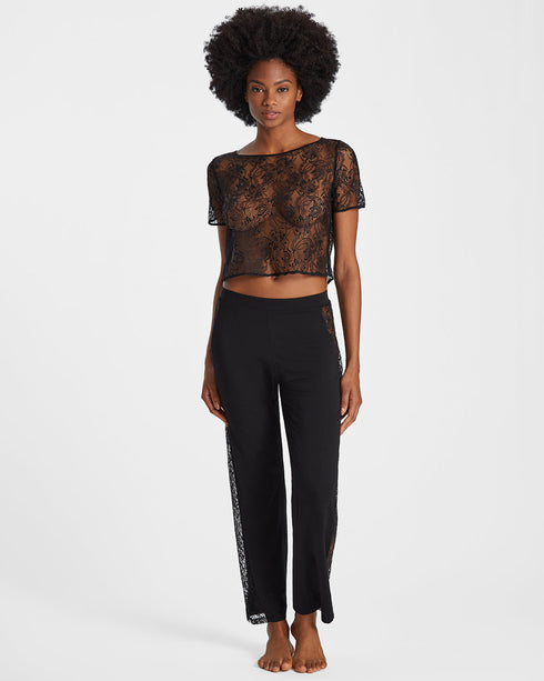 AUBADE Top mit kurzen Ärmeln LAZY DAYS Noir