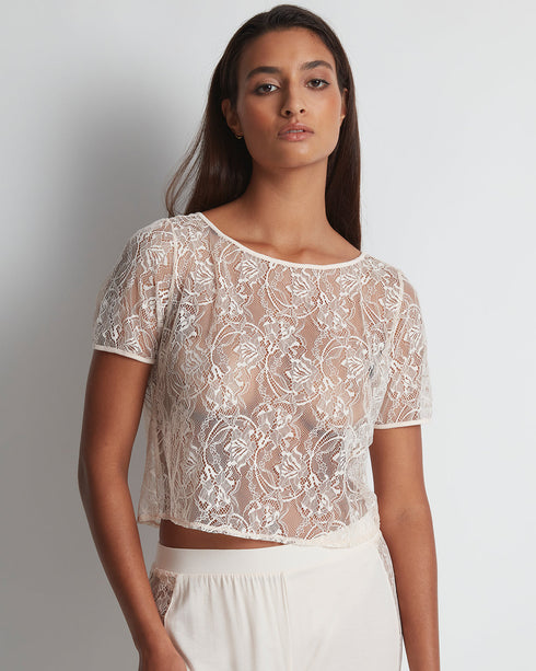 AUBADE Top mit kurzen Ärmeln LAZY DAYS Petal