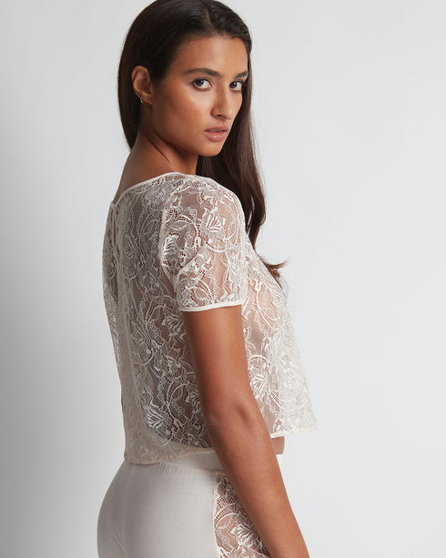 AUBADE Top mit kurzen Ärmeln LAZY DAYS Petal