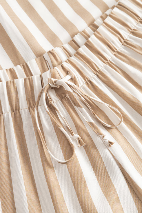 Rösch Schlafanzug Woven Stripes White-Toffee