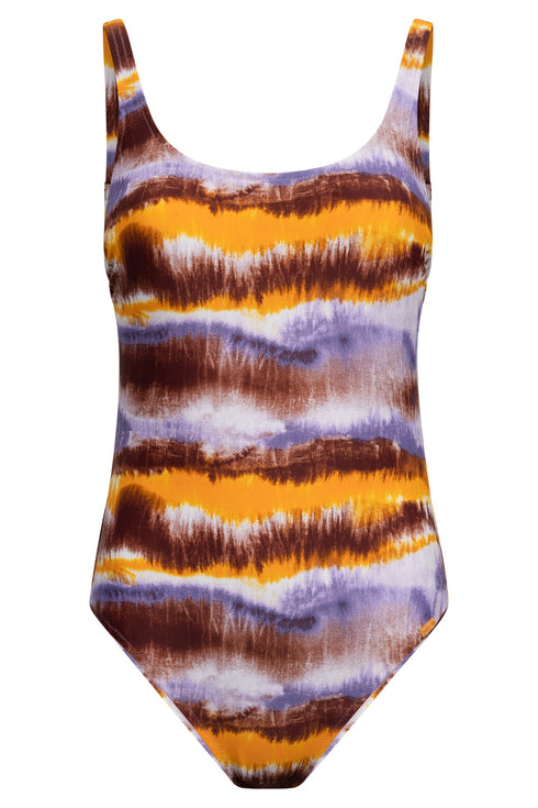 Rösch Badeanzug „Tie-Dye“ – Spacer-Cups, UBB und verstellbare Träger