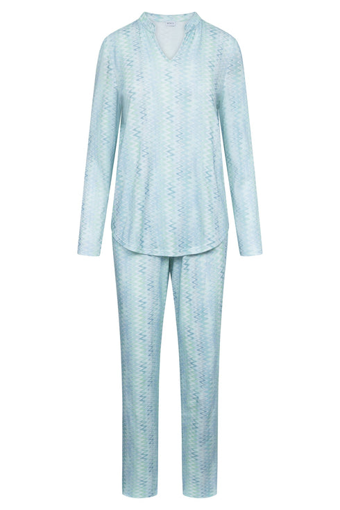 Rösch Pyjama – Langarm, lange Hose, Rundhals wild waves