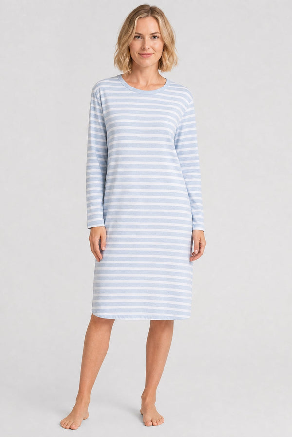 Rösch Damen Langarm-Nachthemd Ringlet Blue