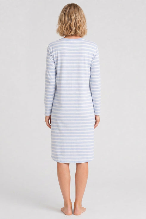 Rösch Damen Langarm-Nachthemd Ringlet Blue