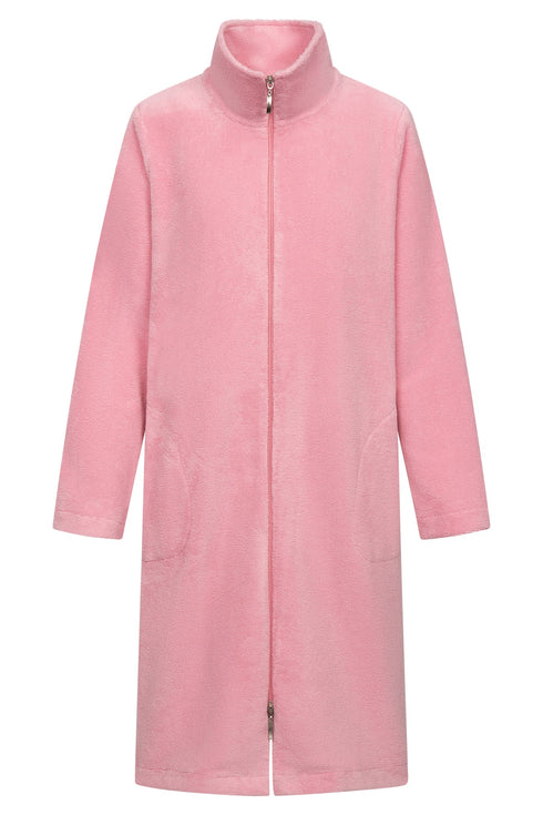 Rösch Damen Fleece-Morgenmantel mit Gürtel Soft Pink