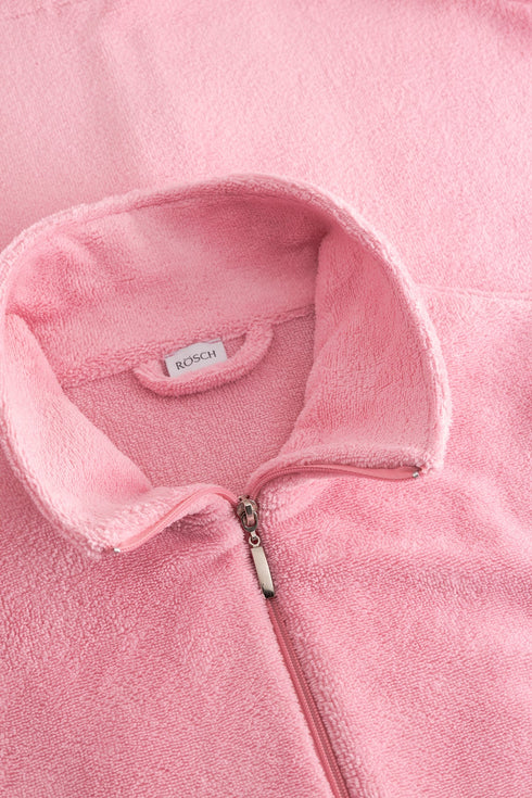 Rösch Damen Fleece-Morgenmantel mit Gürtel Soft Pink