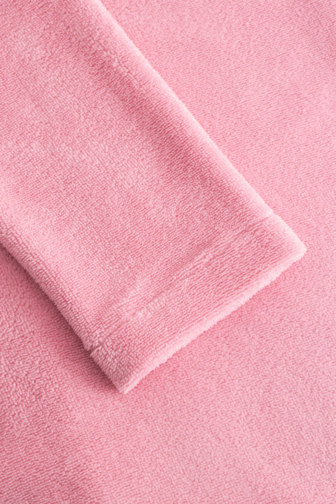 Rösch Damen Fleece-Morgenmantel mit Gürtel Soft Pink