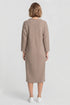 Rösch Damen Fleece-Hauskleid mit Stehkragen Chocolate