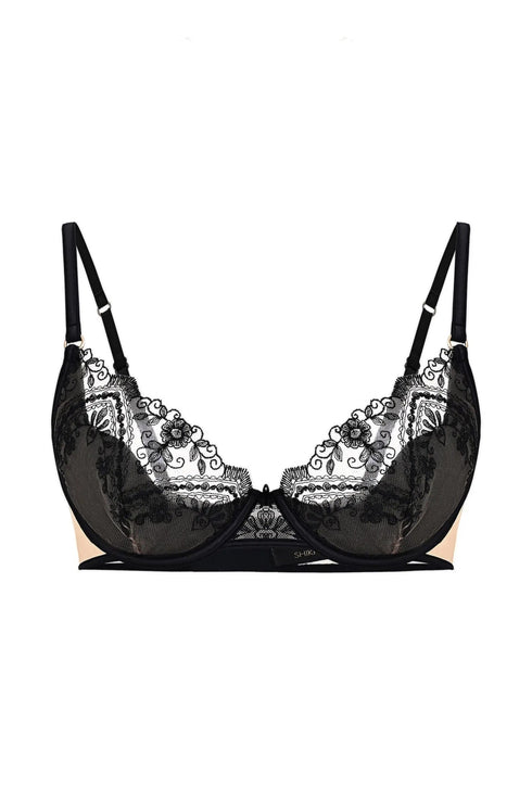 Shikkosa Tattoo Contour-BH mit Bügel Black