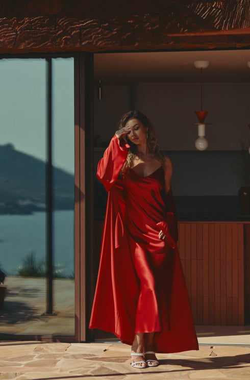 Marjolaine ein langer Morgenmantel „Tracy“ ROUGE