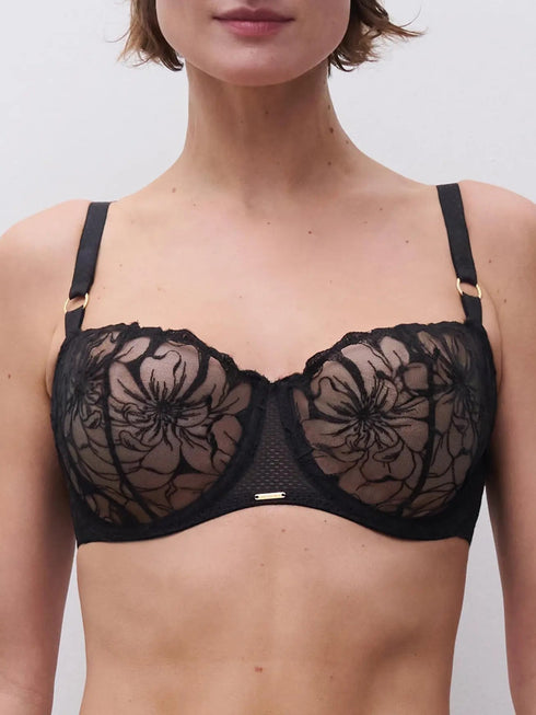 Chantelle Fleurs Schwarz Balconette BH