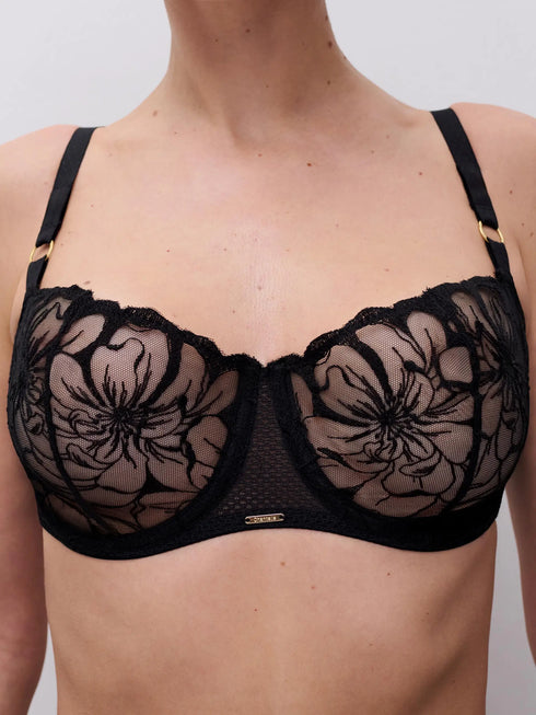 Chantelle Fleurs Schwarz Balconette BH