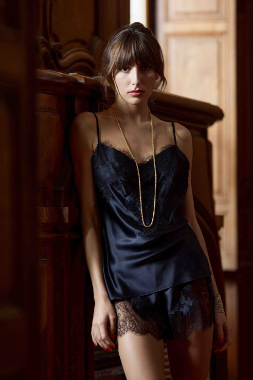 Marjolaine Trägertop „Baccarat“ Schwarz