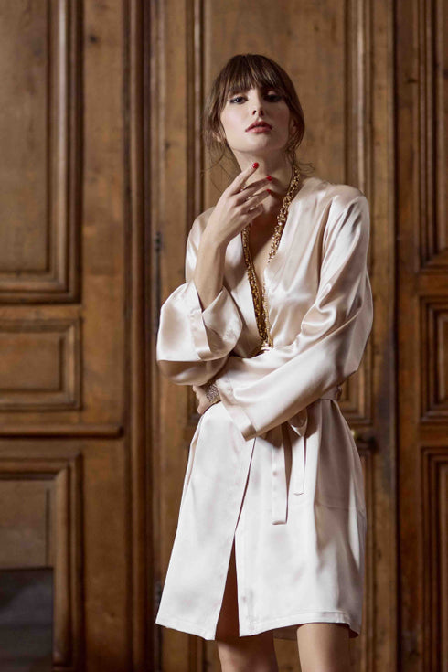 Marjolaine kurzen Morgenmantel „Tracy“ Sable