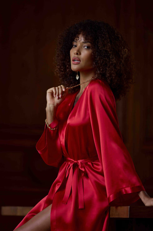 Marjolaine ein langer Morgenmantel „Tracy“ ROUGE