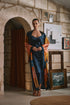 Marjolaine Nuisette longue en soie Dahlia Bleu Nuit
