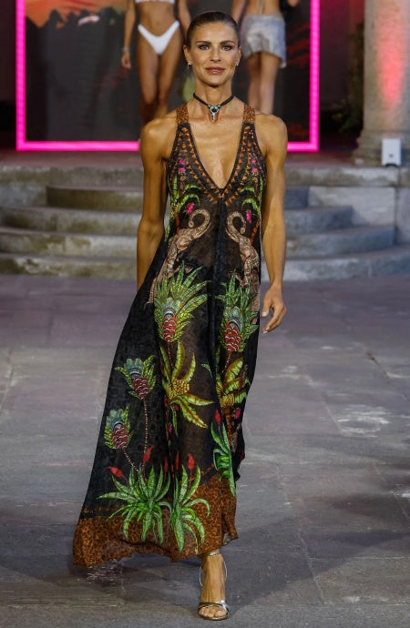 Foulard-kleid Safari Schwarz PIN-UP STARS