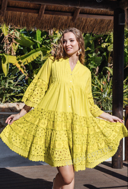 Tunic dress yellow 5065 F FRESH COTTON